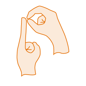 Letter P of FingerSpelling