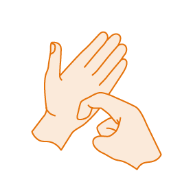 Letter R of FingerSpelling