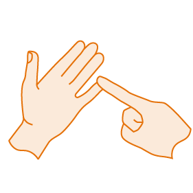 Letter U of FingerSpelling